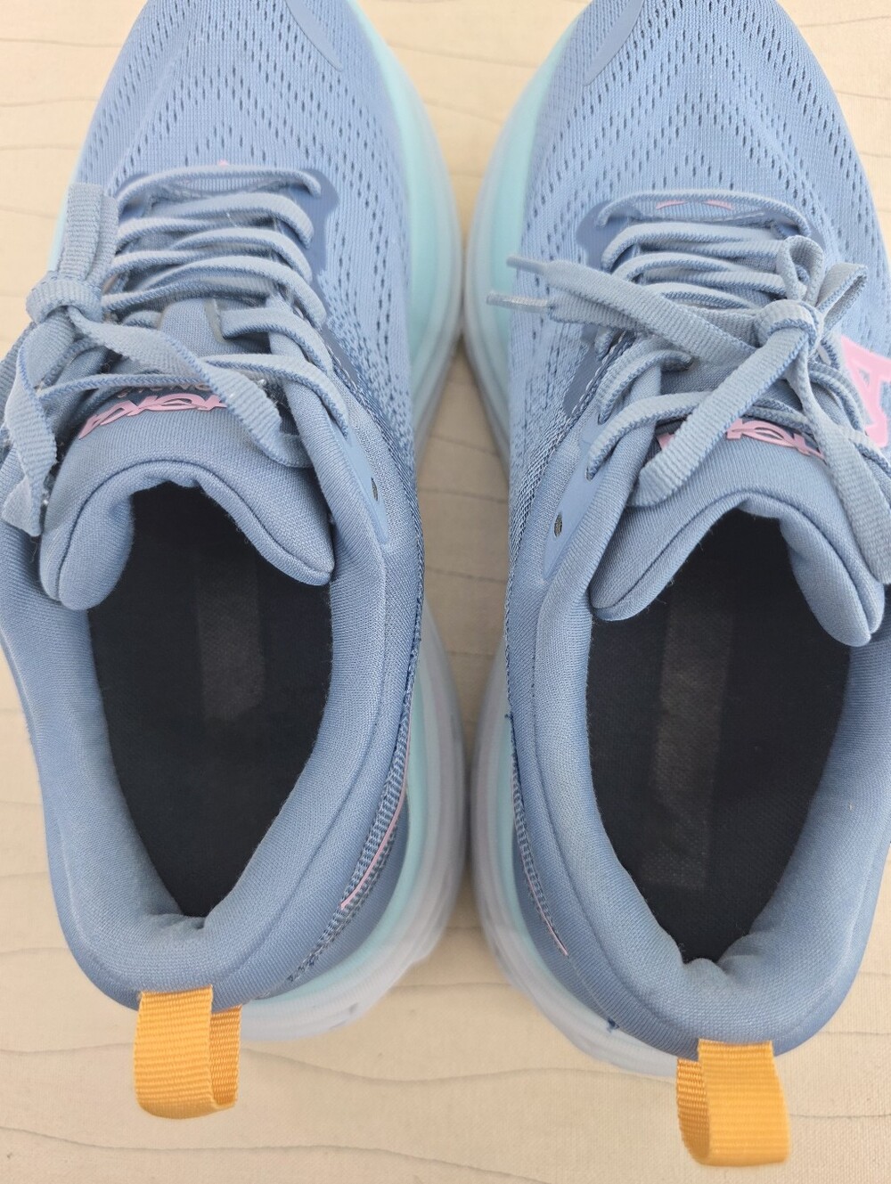 Hoka One One Womens Bondi 8 Blue Running Sneakers Shoes 1127954 Size 8.5D Wide - Picture 12 of 13